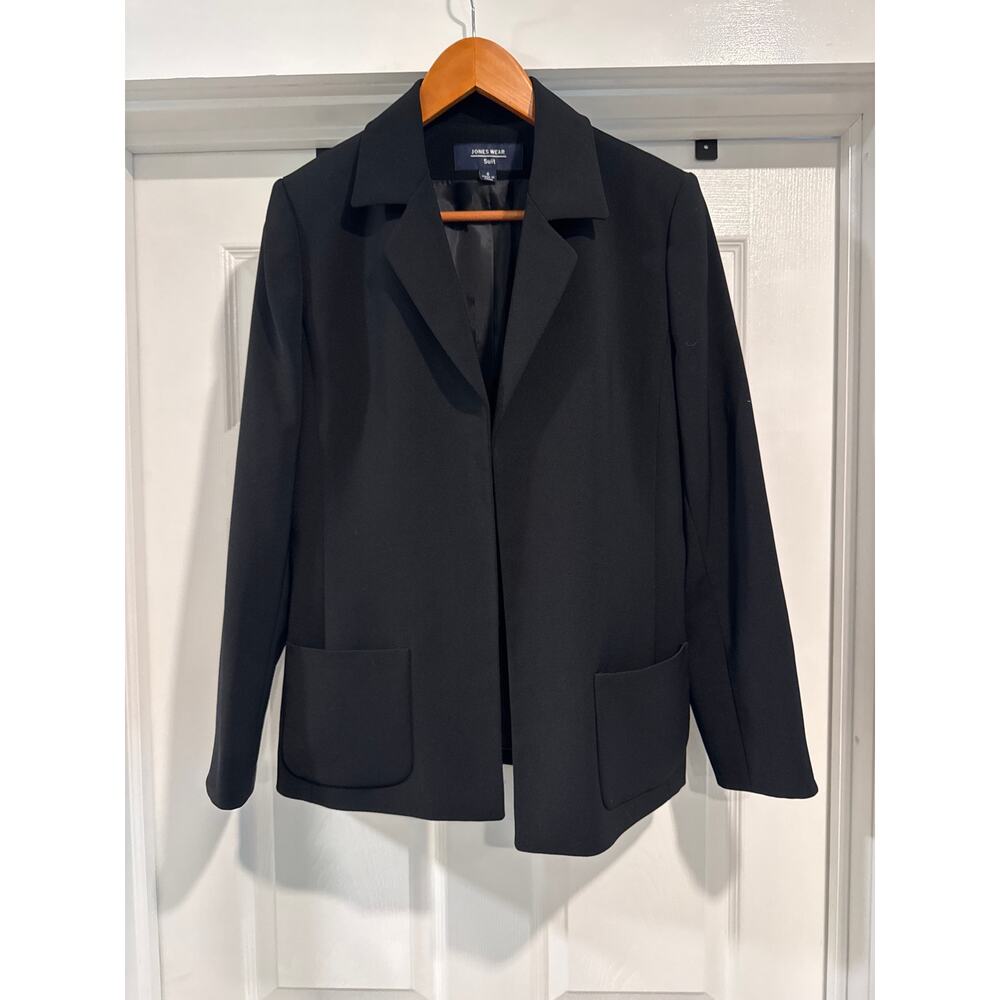 Jones New York Black Open Front Blazer Women's Size 8